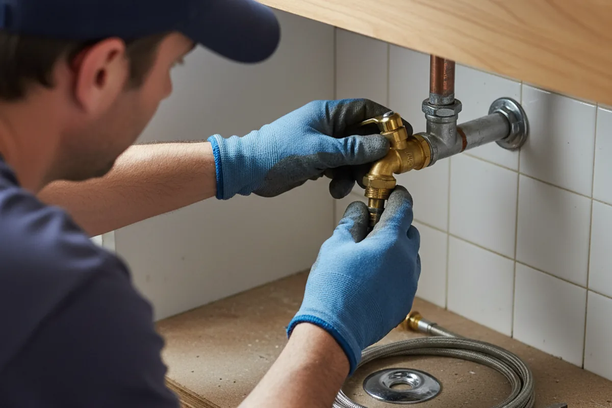 Shutoff valve and fitting work during Faucet and Fixture Repair in Eagle Bay